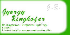 gyorgy ringhofer business card